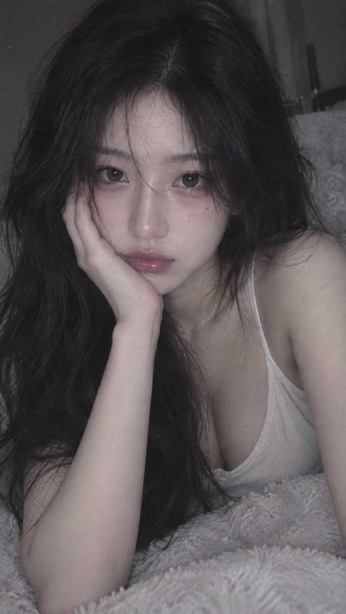 📱 iPhone 前置摄像头随手抓拍，9:16；18–22 岁、明确成年的漂亮东亚女性，约 1.75 米，精致五官，冷白通透肌肤，高挑纤细模特身材，胸部视觉约…