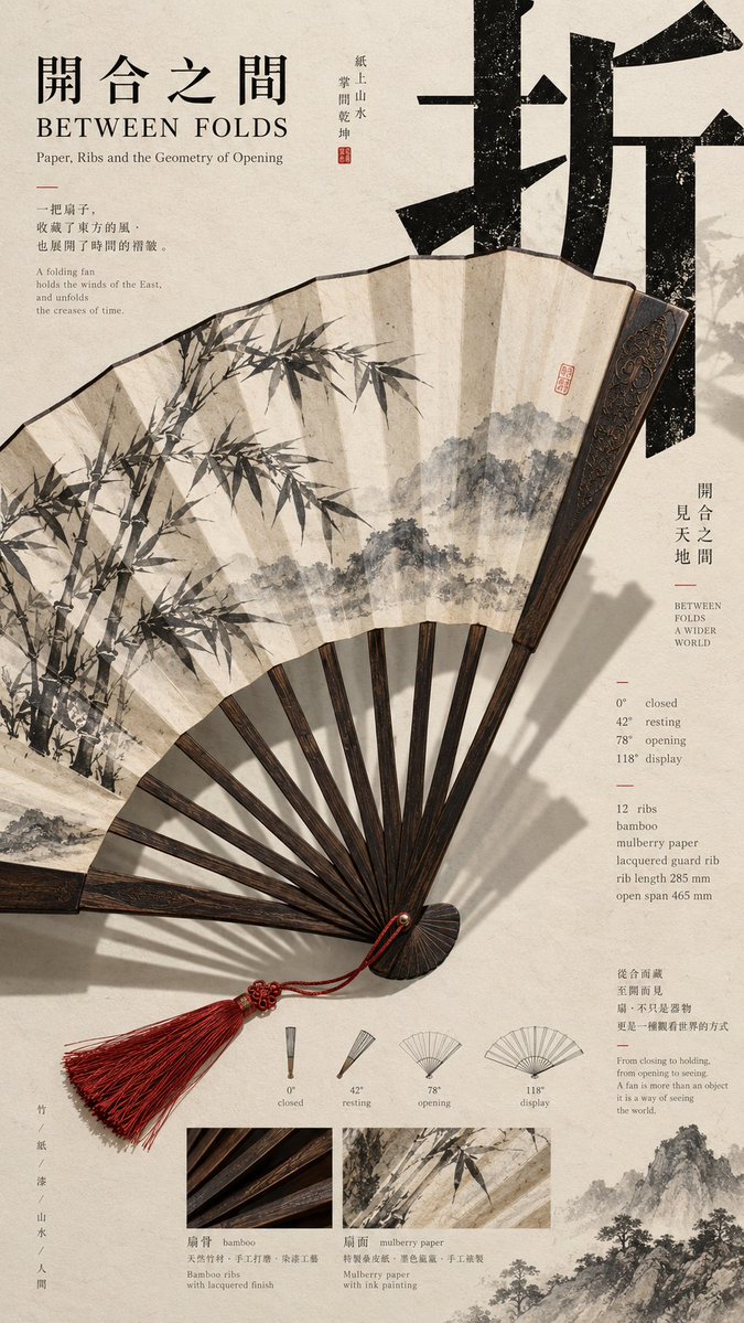 Prompt: 【主题】： 【主视觉对象】： 【中文核心字】： 【中文标题】： 【英文标题】： 【主体特性】：展开 / 垂落 / 翻卷 / 分层 / 振动 /…