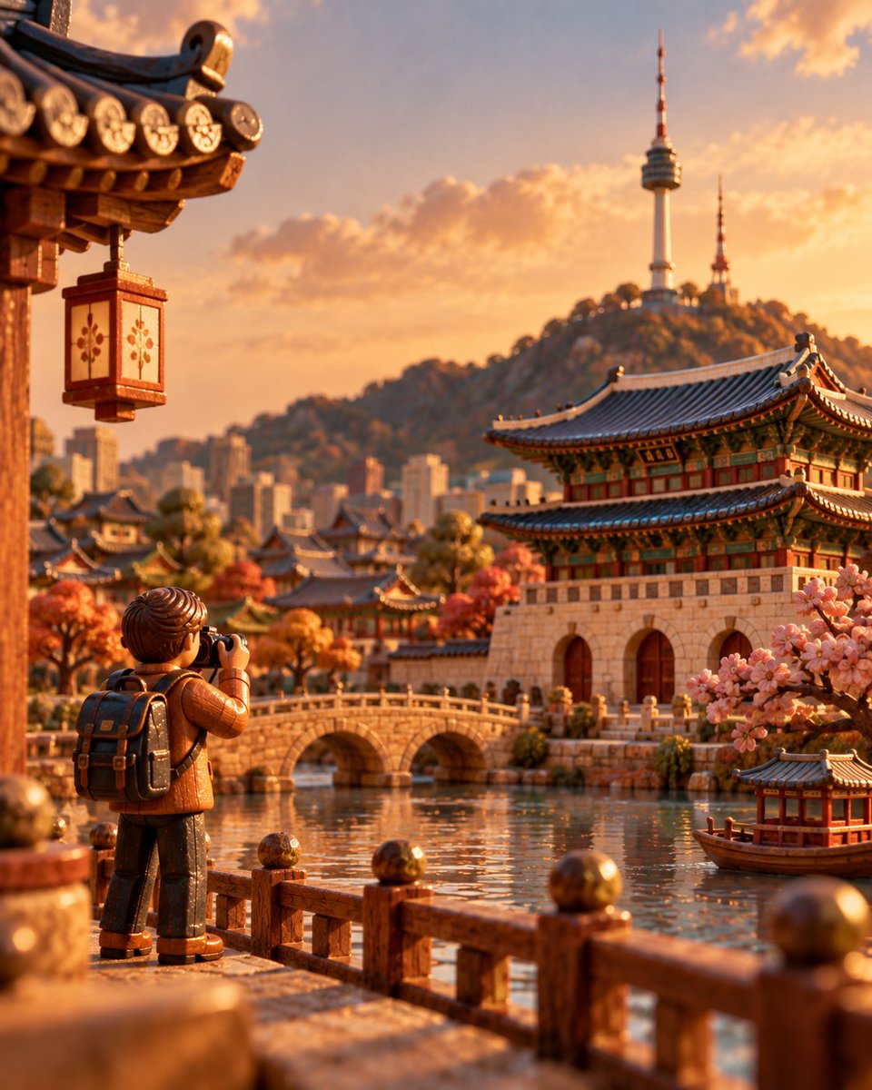[LOCATION] - 高品质 4:5 电影感旅行立体模型 创建一个高品质 4:5 电影感旅行立体模型，描绘 [LOCATION]，以手工制作的印度漆木玩具世界为设计理念。一切…
