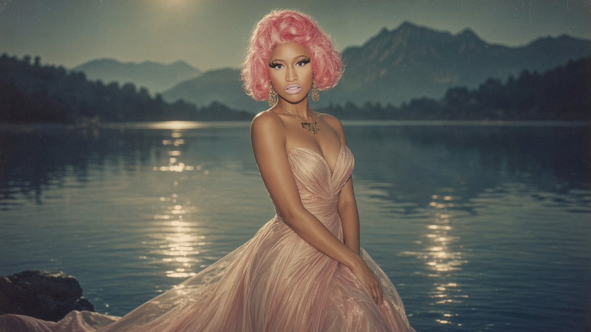 杰作电影明星提示分享： > > 此前艺术杰作提示的重新设计 > > 灵感来自 @NICKIMINAJ 时间线艺术 > > **主提示** > > 将上传参考照…