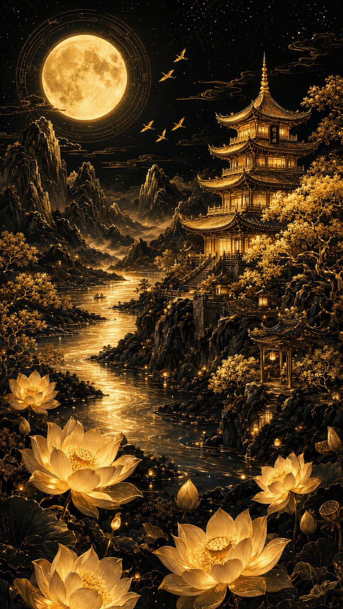 这是一条由寂静与光芒交织而成的道路，延伸至夜色深处 创建于 @gmi_cloud model: GPT Image 2 GPT Image 2.5 Sunbu…