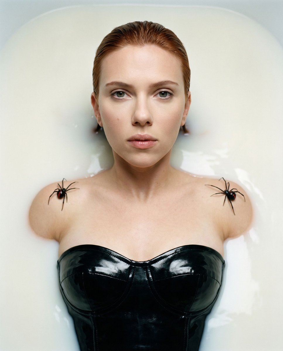 { "vibe_title_en": "Symphony of Milk and Poison", "master_prompt": "一张超现实的中画幅肖像，将主角重新构想为富…