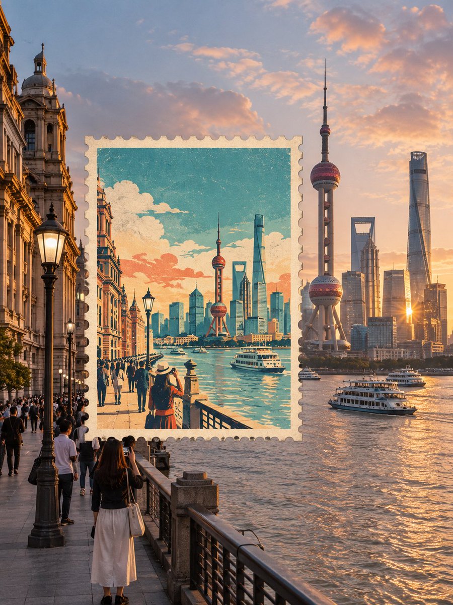 为 [COUNTRY / LOCATION / SUBJECT] 创作一幅高品质复古风格的日本旅行海报邮票艺术作品。 仅限文字生成图像（TEXT-TO-IMA…