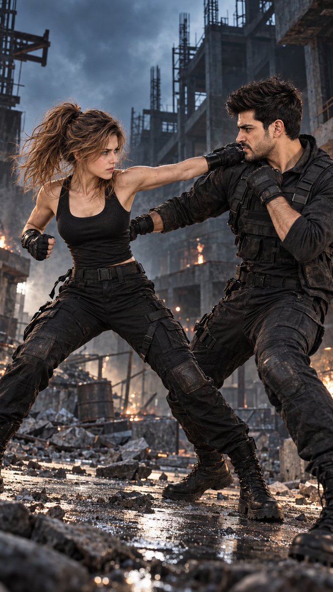 超写实 IMAX 级 Netflix 风格电影感人像，9:16 竖版构图。以所上传的图片作为主要视觉参考，精准保留两位主体的面部特征、比例与标志性细节。塑造一…