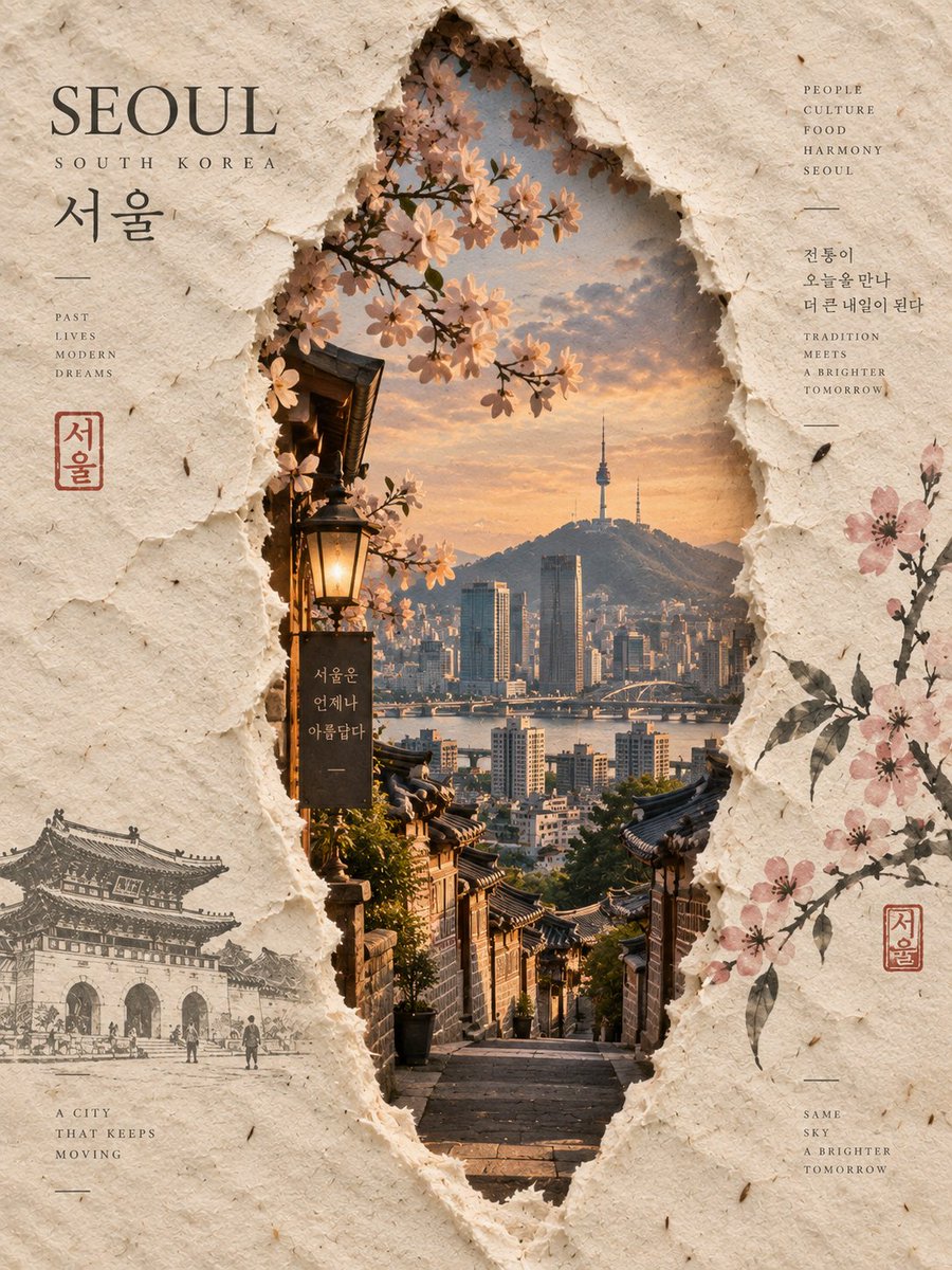 为 [国家 / 地点 / 主题] 创作一幅高端 3:4 竖版手工纸编辑艺术作品。 视觉生成 完全围绕 [国家 / 地点 / 主题] 这几个字富有创意地构建整个画面。自动联想与该主…