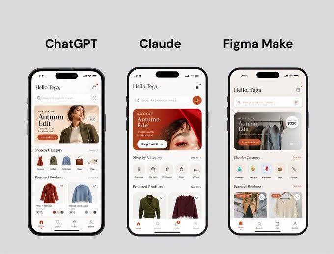👇 为一个时尚购物 App 创建一个简洁、高品质的移动应用主页界面。使用 iPhone 16 Pro 手机外框,具有真实的比例、纤细的黑色边框、灵动岛(Dyn…