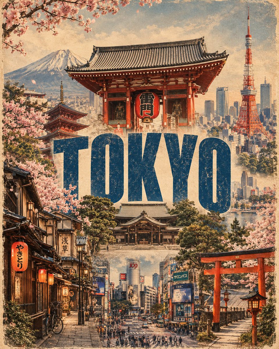 创作一幅高端竖版编辑级旅行艺术海报，灵感源自复古印度旅游海报与电影级文化遗产摄影，主题围绕 [CITY / COUNTRY / DESTINATION]。 构建一幅戏剧性的分层建…