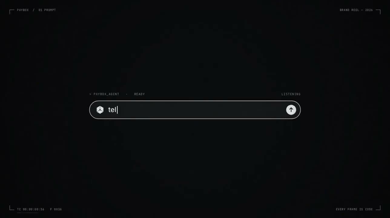 把这个 PayBox logo 做成一个 reel（短视频/作品集片段）。请你扮演一位世界顶尖的动态设计师，制作一段 10 秒的动态视频，风格参照参考视频
