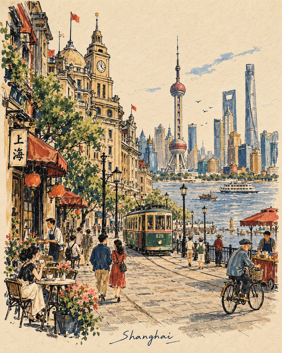 为 [国家 / 城市 / 地点 / 主题] 创作一幅高级的 4:5 竖版复古手绘旅行故事书插画。 仅文生图 —— 仅根据 [国家 / 城市 / 地点 / 主题…