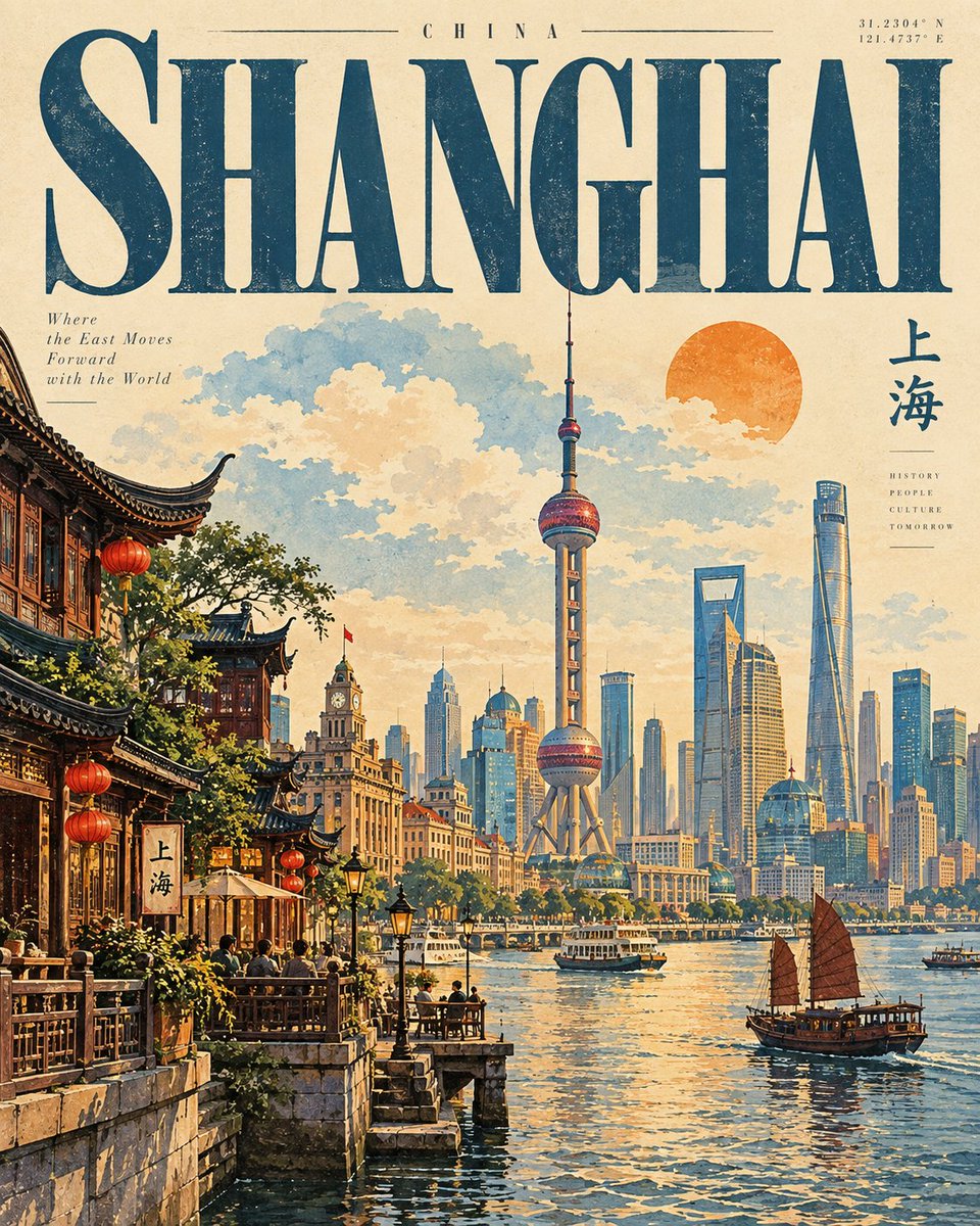 为 [国家 / 城市 / 地点 / 主题] 创作一张高级感的 4:5 竖版复古旅行海报。 仅文字生成图像 —— 全部画面仅凭 [国家 / 城市 / 地点 /…