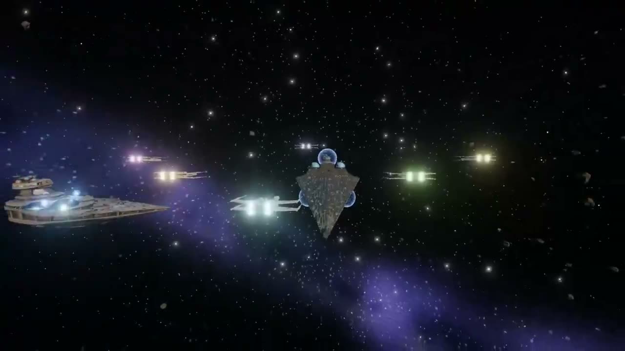 一款3D多人游戏，玩家驾驶一支X翼战斗机小队攻击一艘星舰驱逐舰。他们驾驶飞船摧毁星舰驱逐舰的关键部件，同时应对星舰驱逐舰上安装的炮塔以及一波波钛战机（TIE…