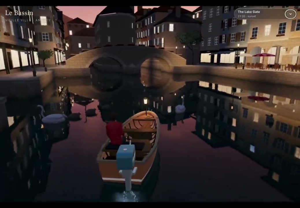 我想看看美丽的旅行目的地能否变成可玩的 3D 体验。法国的安纳西成为了原型：一条穿越运河、桥梁、滨水区和山地湖泊的船行之旅，由 Claude Opus 5.5…
