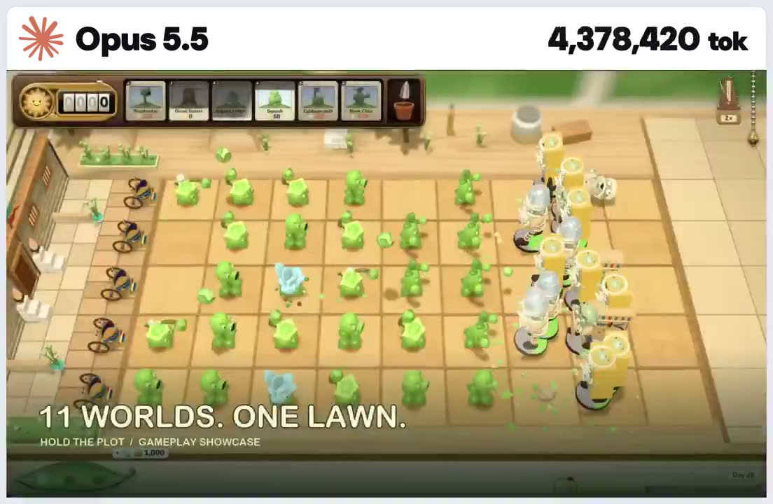 Opus 5.5 花费了 4300 万输出 token 来构建 3D 版的《植物大战僵尸 2：Reflourished》