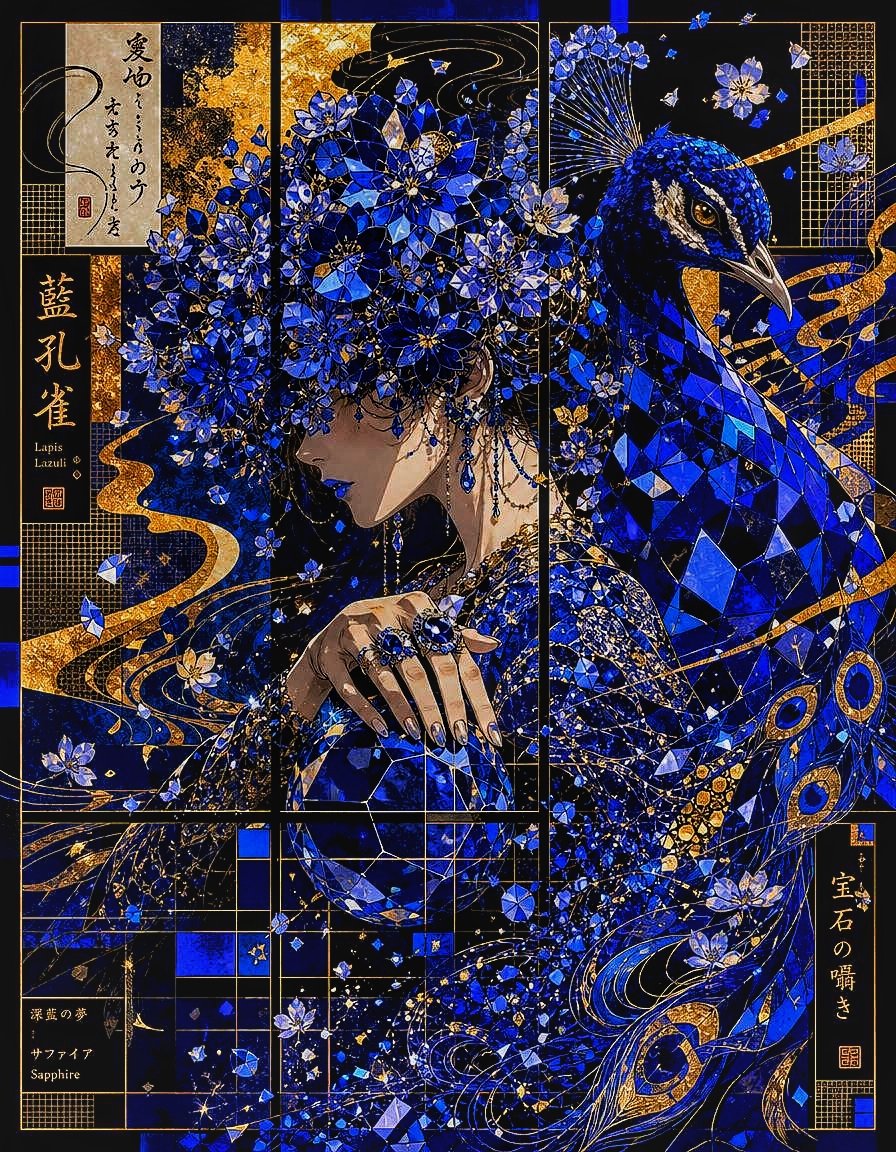 引用转发你的蓝宝石 有些秘密最好隐藏在蓝宝石与黄金的薄纱之后。✨ 📸 使用 @MageSpace_ 制作 #AIArt #AIイラスト︎︎ 提示词 👇 一个宁…