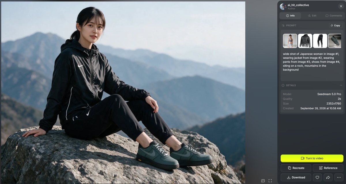 "25岁的日本网红女性，身材纤细，黑色马尾辫，穿灰色运动内衣和灰色短裤。中性背景" 但 Seedance 2.5 Pro 第一次尝试就完成了任务，并且还成功完…