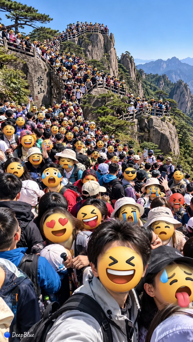 国庆黄金周 × 【地点】 × 😆😂😱😵‍💫🥵😩😎🤩😴🤪🥳😤🤔😭😮‍💨 × 超高密度立体 Emoji 式人脸人海 × iPhone抓拍 说明： 国庆黄金周真实现场，超高密度人潮，前…