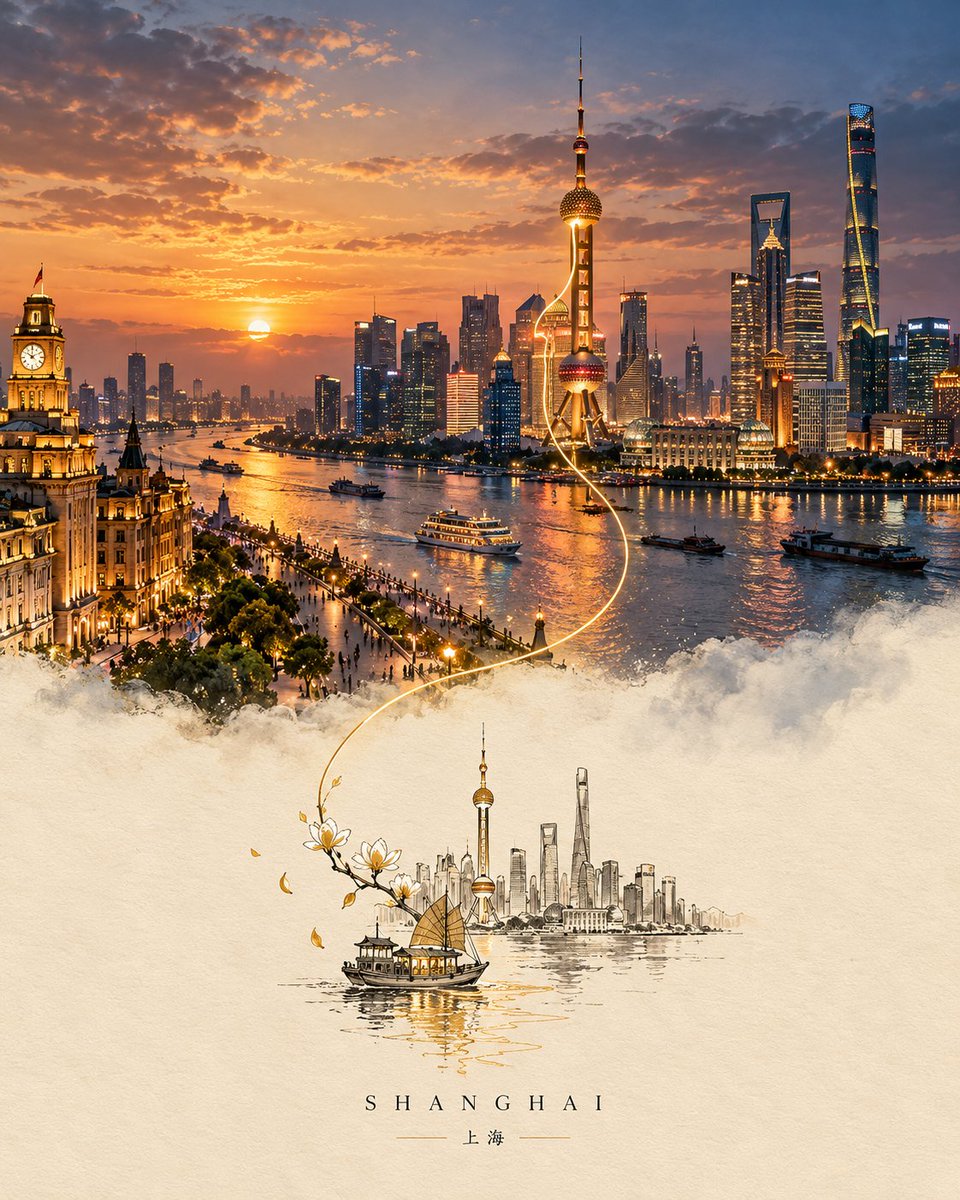 为 [国家 / 城市 / 地点 / 主题] 创作一幅高级的 4:5 纵向概念旅游艺术海报。 仅文生图（TEXT-TO-IMAGE ONLY）—— 仅根据 [国…