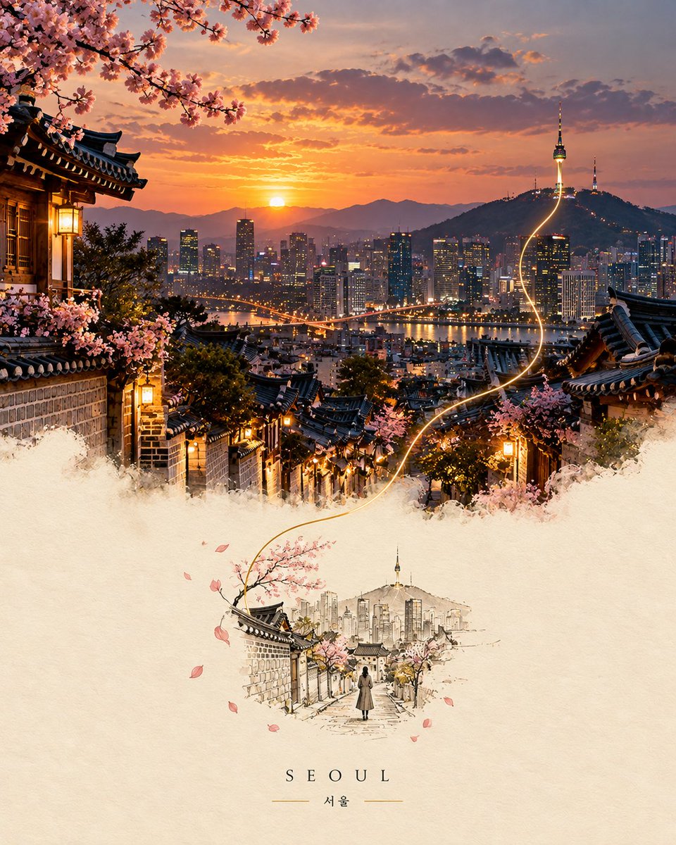 为 [国家 / 城市 / 地点 / 主题] 创作一幅高级的 4:5 纵向概念旅游艺术海报。 仅文生图（TEXT-TO-IMAGE ONLY）—— 仅根据 [国家 / 城市 / 地…