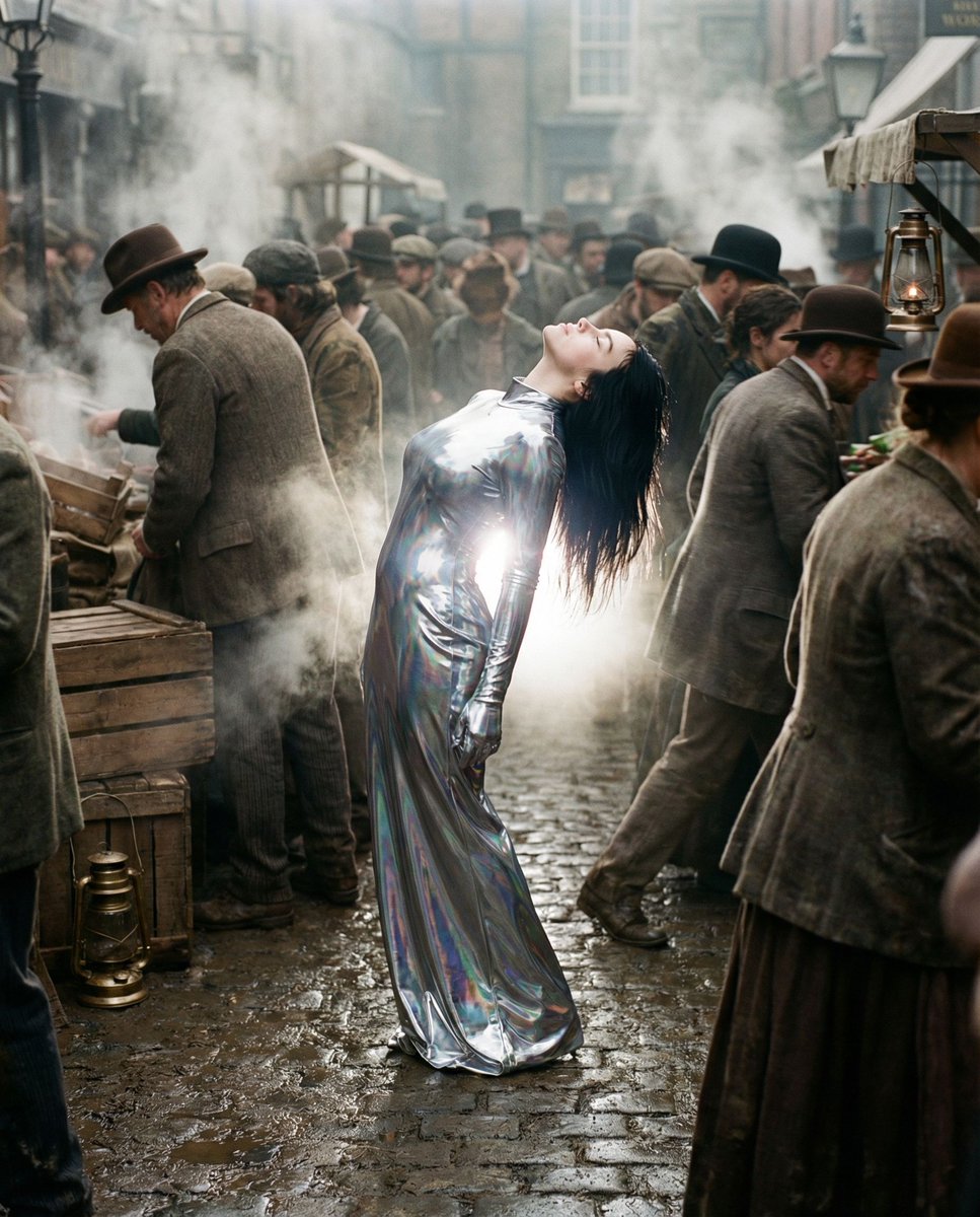 { "vibe_title_en": "Time Fracture Symphony", "master_prompt": "A wide, cinematic shot cap…