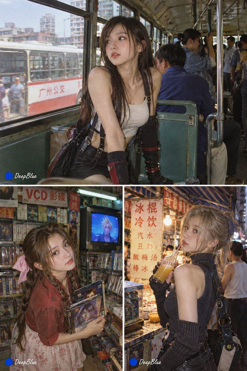 90年代中国生活影像 × 彩色胶片快照 × 主题：【XXX】 随机元素：随机场景、随机人物、随机服装、随机动作与表情、随机实验镜头与构图。 视觉关键词：旧公交…