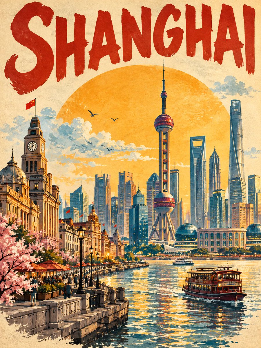 为 [国家 / 城市 / 地点 / 主题] 创作一幅高端 3:4 纵向复古旅行海报。 仅文生图 —— 仅根据目的地本身创作整幅作品。无需参考图片。 核心概念…