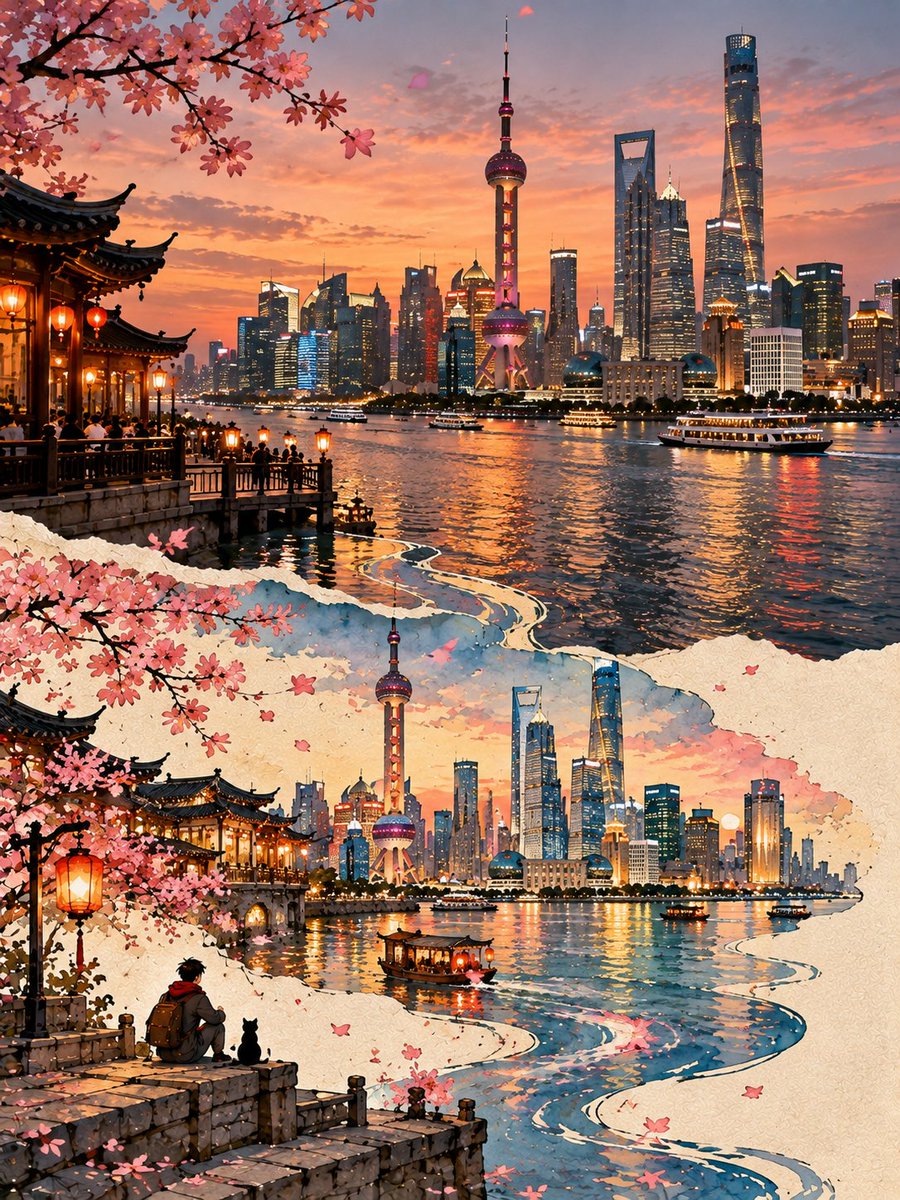 为 [COUNTRY / CITY / LOCATION / SUBJECT] 创作一幅高品质的 3:4 竖版“第二世界”(SECOND WORLD) 概念超现实摄影拼贴艺术作品…